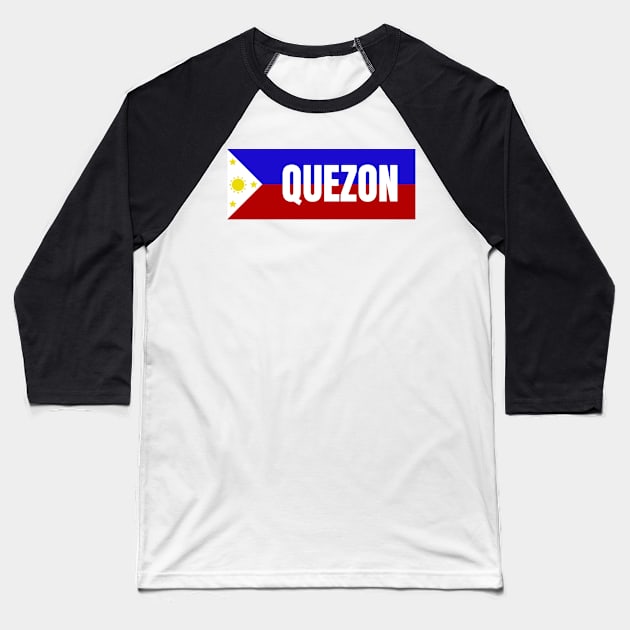 Quezon City in Philippines Flag Baseball T-Shirt by aybe7elf